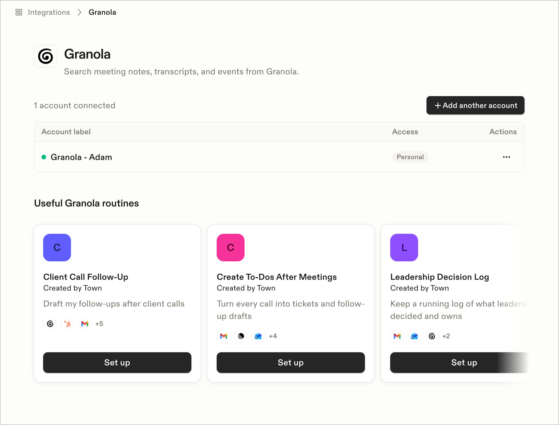 Demo of Integration pages show related routines